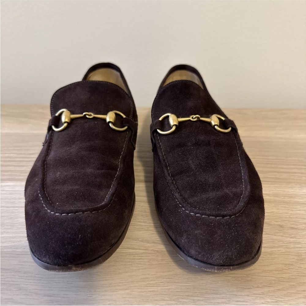 Gucci Jordan Horsebit Suede Loafers